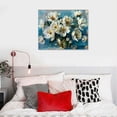 thumbnail image 5 of Nawypu  Flowers Canvas Wall Art White Elegant Modern Picture Gold Foil Rustic Painting Colorful Turquoise Floral Large Teal Artwork for Living Room Bedroom Bathroom Dining Room Home Office Decor, 5 of 5