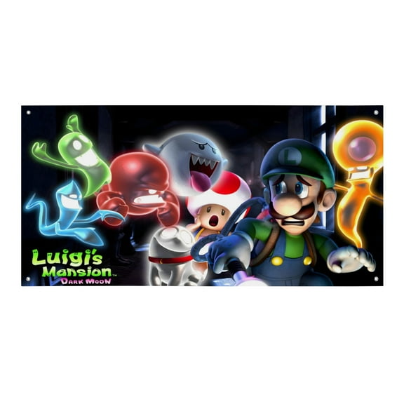 Luigi Mansion-Theme Backdrops Banner Birthday Party Decor Supplies Personalized Party Backdrop Decoration,5x3ft(150x90cm)