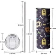 thumbnail image 5 of 20oz Halloween Colorful Spooky Elements Skinny Tumblers Stainless Steel Tumbler with Lid and Straw,Vacuum Insulated Double Wall Travel Tumbler Cups with Cleaning Brush for Coffee,Tea, 5 of 6