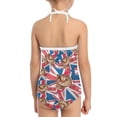 thumbnail image 3 of SEANATIVE Size 1-2 One Piece Bathing Suit Elastic British Flag Cats Lace Up Swimsuit for Kids Girls Comfortable Kids Beach Swimwear Girls, 3 of 5