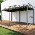 thumbnail image 3 of Outsunny Pavillon Pergola à Lames 10 Pieds x 19 Pieds avec Toit Réglable UPF50+, 3 of 10