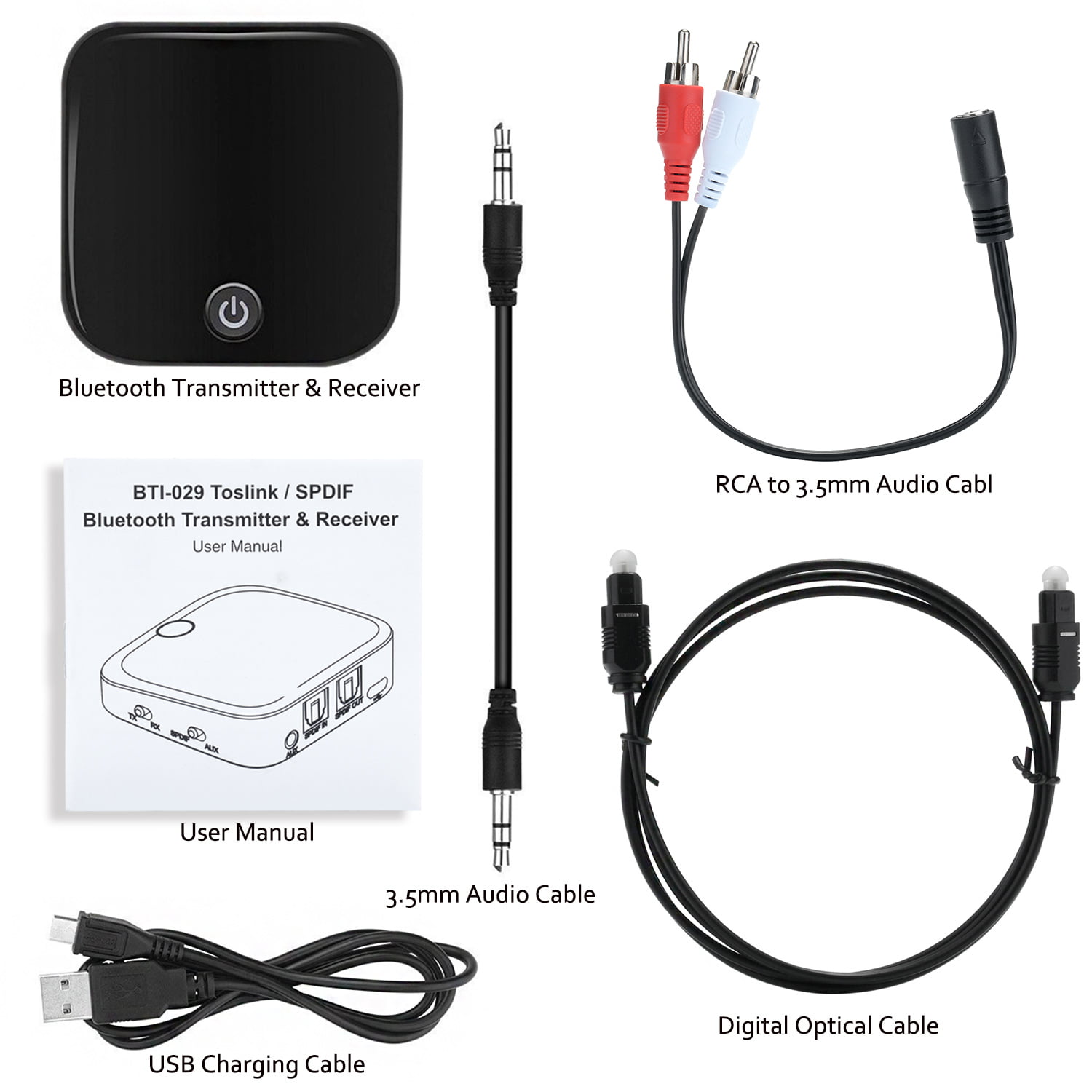 AGPTEK Bluetooth 4.1 Transmitter Receiver with Digital Optical TOSLINK  Wireless 3.5mm for TV/Home Stereo System 