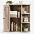 thumbnail image 4 of Ktaxon Wooden Bathroom Medicine Cabinet with Mirror Door & 8 Shelves, Wall Mounted Storage Organizer, Washed Gray, 4 of 15