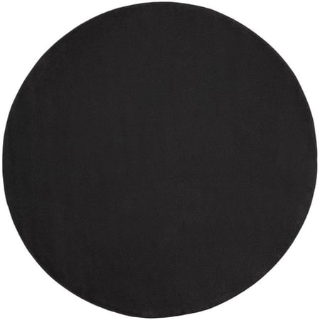 6 x 6 ft. Black Non Skid Indoor & Outdoor Round Area Rug - Black - 6 x 6 ft.