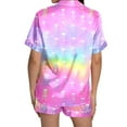 thumbnail image 5 of Womens Pajama Sets Halloween Printed Short Sleeve Shorts With Pocket Button Front Comfortable Sleepwear Loungewear Nightwear Nightclothes Homewear, 5 of 6