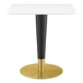 thumbnail image 2 of Modway Zinque Table à Manger Moderne Carrée en Bois/métal de 27,5 Po, Blanc et Or, 2 of 7