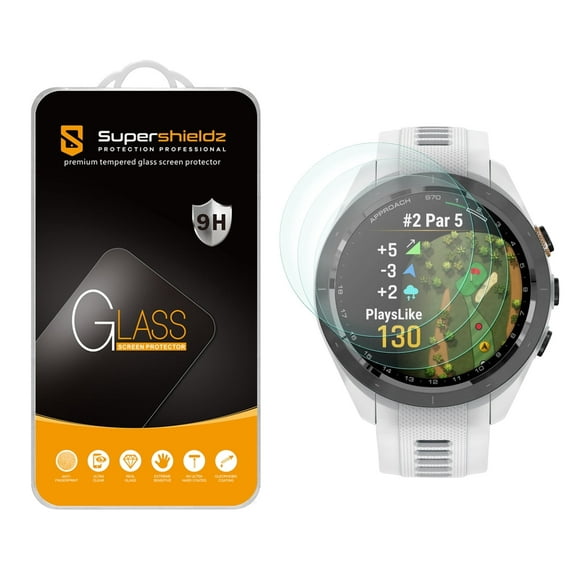 (3 Pack) Supershieldz Designed for Garmin Approach S70 (42mm) Tempered Glass Screen Protector, Anti Scratch, Bubble Free