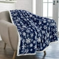 thumbnail image 6 of Christmas Blanket, Snowflake Print, Soft Warm Nap Throw for Sofa Bed Camping Festival Decorations, Red and Blue Polyester Flannel Fleece, 6 of 7