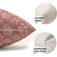 thumbnail image 2 of Pink Pillow Covers 12x20 Inch Set of 2, Cream Floral Block Print Pattern Lumbar Decorative Throw Pillowcases Outdoor Farmhouse Rectangle Cushion Covers Spring Summer Sofa Couch Bed Decor, 2 of 6
