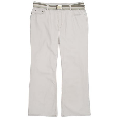 Faded Glory - Women's Plus Belted Wide Leg Pant