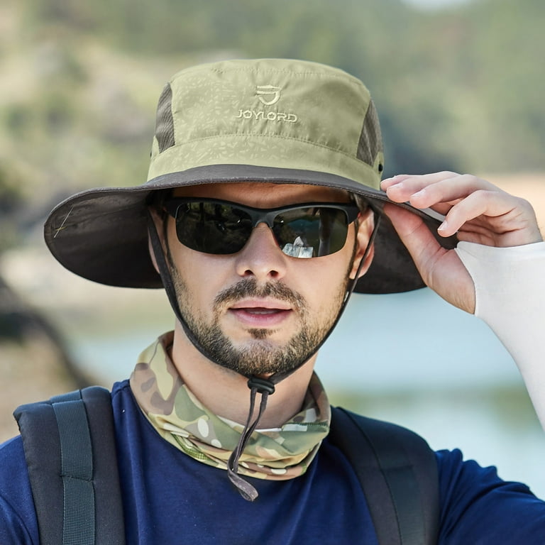 Hunpta Bucket Hats For Men Mountaineering Fishing Color Matching Hood Rope  Outdoor Shade Foldable Casual Breathable Bucket Hat