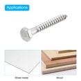 thumbnail image 4 of Uxcell Hex Head Lag Screws Bolts, 1/4" x 2" 304 Stainless Steel Partial Thread Wood Screws, 5 Pack, 4 of 7
