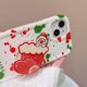 thumbnail image 3 of Funda navideña compatible con iPhone 14, diseño navideño con estampado geométrico rojo y verde, con calcetines navideños de dibujos animados, Pop Socket para mujeres y niñas., 3 of 8