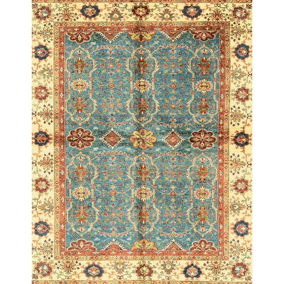 Ahgly Company Indoor Rectangle Abstract Ginger Brown Green Oriental Area Rugs, 3' x 5'
