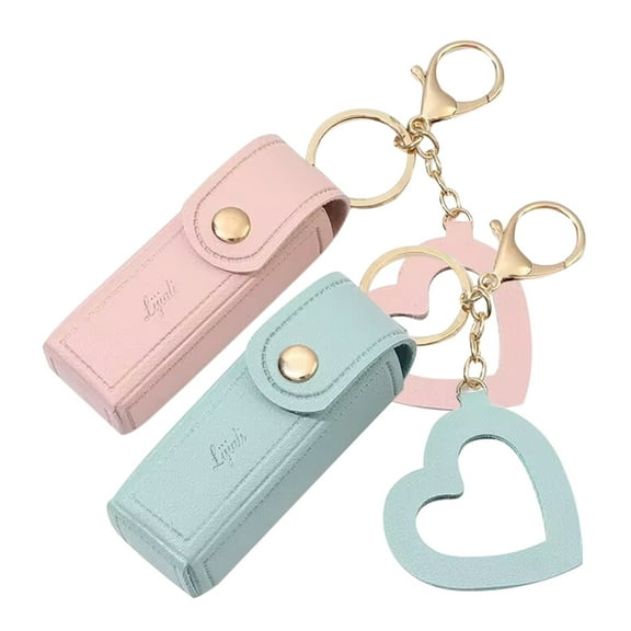 Mutmorningal 2-Pack Lip Balm Keychain Holders with Lipstick Case and Bag Hanging Ornaments