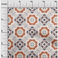 thumbnail image 1 of oneOone Cotton Silk Orange Fabric Artistic Flower & Shapes Geometric Sewing Fabric By The Yard Printed Diy Clothing Sewing Supplies 42 Inch Wide, 1 of 4
