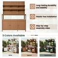 thumbnail image 6 of Harper & Bright Designs Wood Potting Bench with Hutch Outdoors, Garden Workstation with Table & Cabinet for Garden, Outdoor Planting Table with Shelves and Side Hooks, Natural, 6 of 17