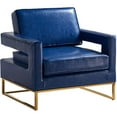 thumbnail image 3 of Meridian Furniture Amelia 19"H Contemporary Vegan Leather Accent Chair in Navy, 3 of 5