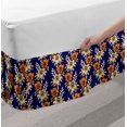 thumbnail image 2 of Flowers Bed Skirt, Vintage Classic Style Bouquets Branch Flourishing Blooms Spring, Elastic Bedskirt Dust Ruffle Wrap Around for Bedding Decor, 4 Sizes, Dark Orange Cream and Indigo, by Ambesonne, 2 of 2