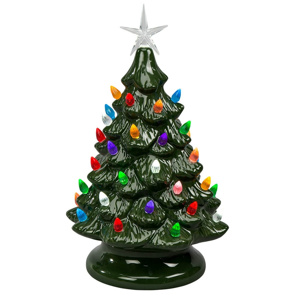 Holiday Peak Battery Operated Vintage Style Ceramic Christmas Tree