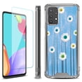 thumbnail image 1 of Shockproof Bumper Phone Case for Samsung Galaxy A53 5G, with Tempered Glass Screen Protector, by OneToughShield ® - Daisy Sky, 1 of 3