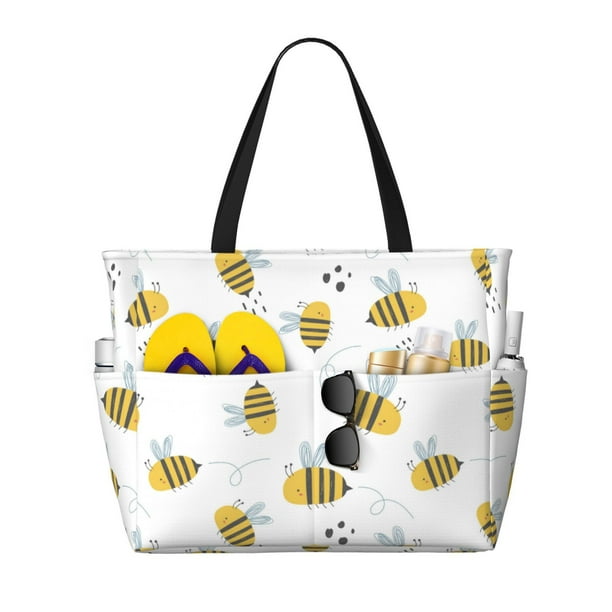Easygdp Bee Bolsa de Viaje de Playa de Gran Capacidad, Bolsa Tote Perfecta para la Playa, Escapadas de Fin de Semana y Viajes