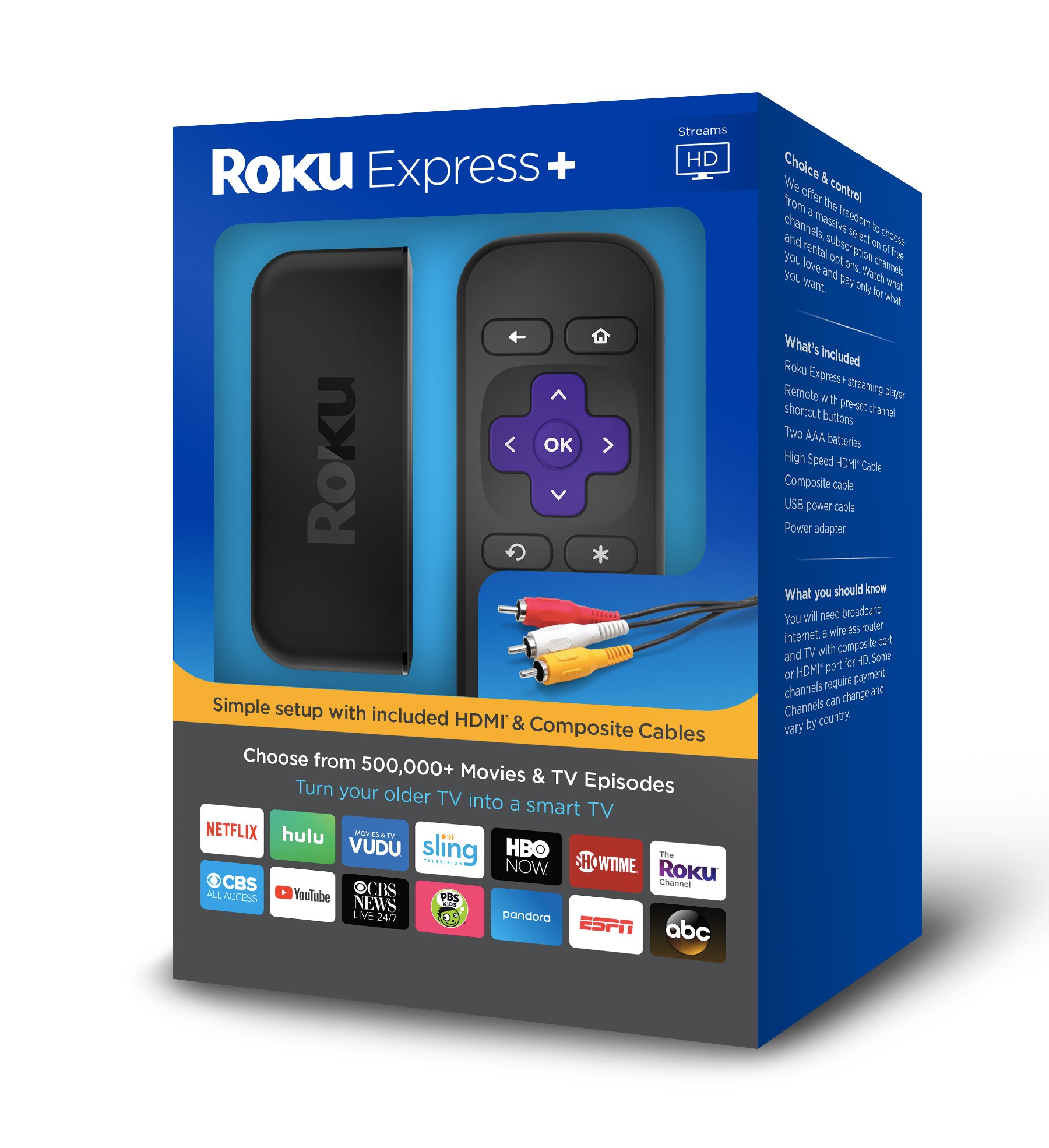 Roku Express+ HD 1080p Streaming Media Player, 3910RW - image 2 of 8