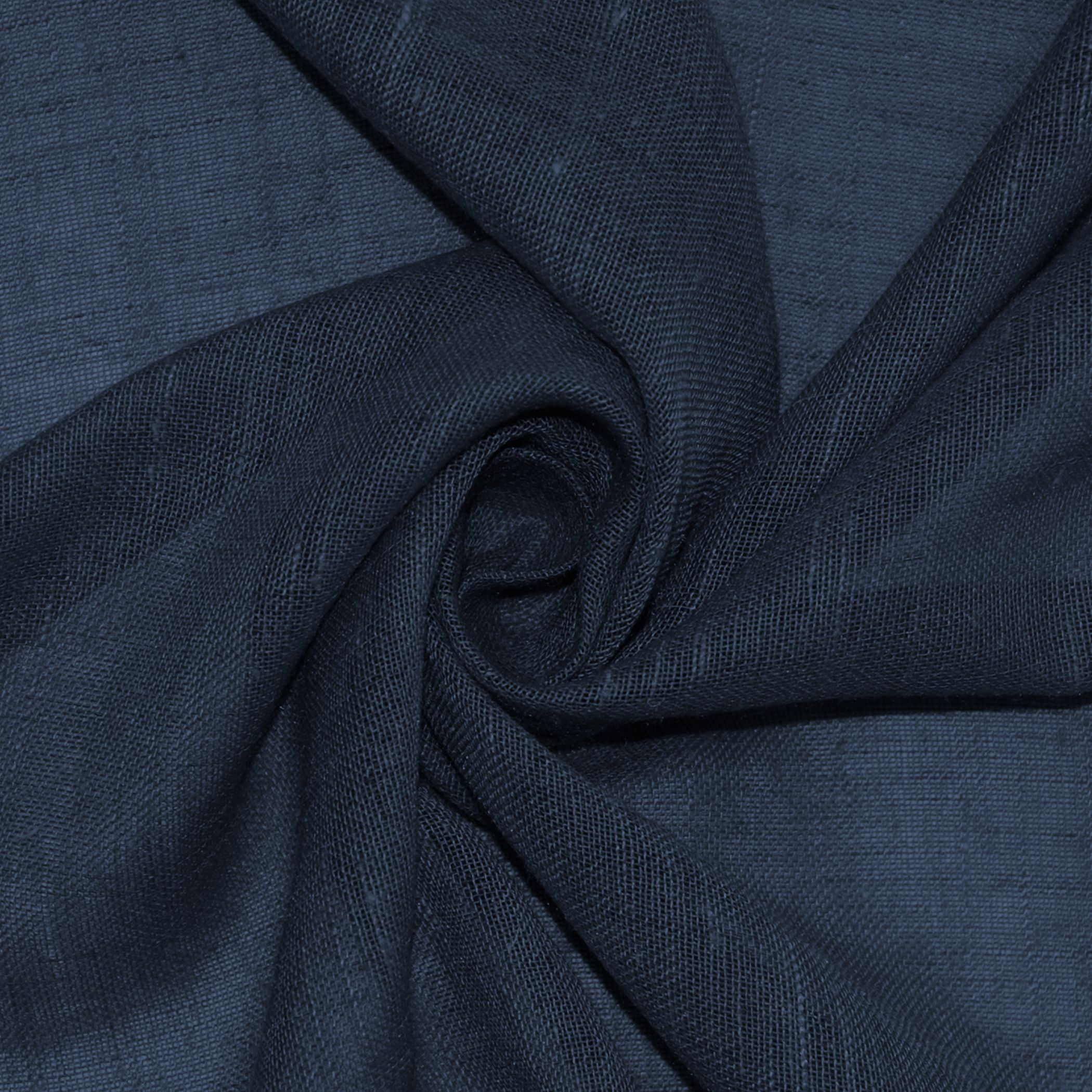 Archaeo Slub Textured Linen Blend Grommet Top Curtain, 52"x63", Navy