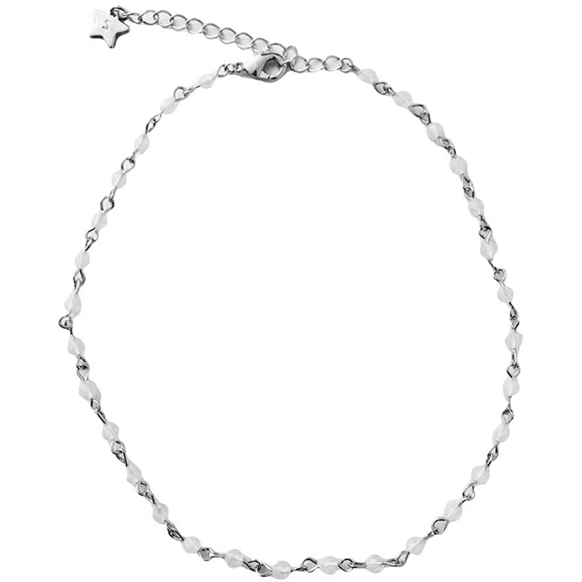 Simple Pendant Necklace for Women Girl Elegant Women Opal Beads Rhinestone Handmade Chain Necklace Jewelry Birthday Gift Silver Walmart