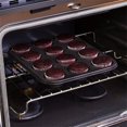 thumbnail image 5 of 1 juego de 2 moldes para muffins de silicona antiadherentes para 24 muffins, cupcakes, brownies, pasteles, pudines, muffins, negro, 5 of 5
