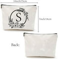 thumbnail image 2 of Polycotton Custom Canvas Storage Bags Metal Zipper Pouches Rectangle with Shape Letter S 18x25cm, 2 of 6