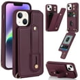 thumbnail image 3 of for iPhone 14 Case with Card Holder Crossbody Lanyard Strap Leather Wallet Case with Magnetic Clasp Kickstand Heavy Duty Protective Back Flip Phone Cover for Women,Winered, 3 of 9
