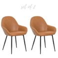 thumbnail image 1 of Fauteuil Ani, chaise bronzée, PU rembourré, ensemble de 2, 1 of 5