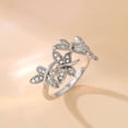 thumbnail image 5 of Oryn Jewelry Round Cut 0.6 Ct Moissanite Band - 14K White Gold Plated Band for Gifting - Elegant Butterfly Inspired Gift for Women - Milgrain Bridal Jewelry - Her Birthday Present, 5 of 6
