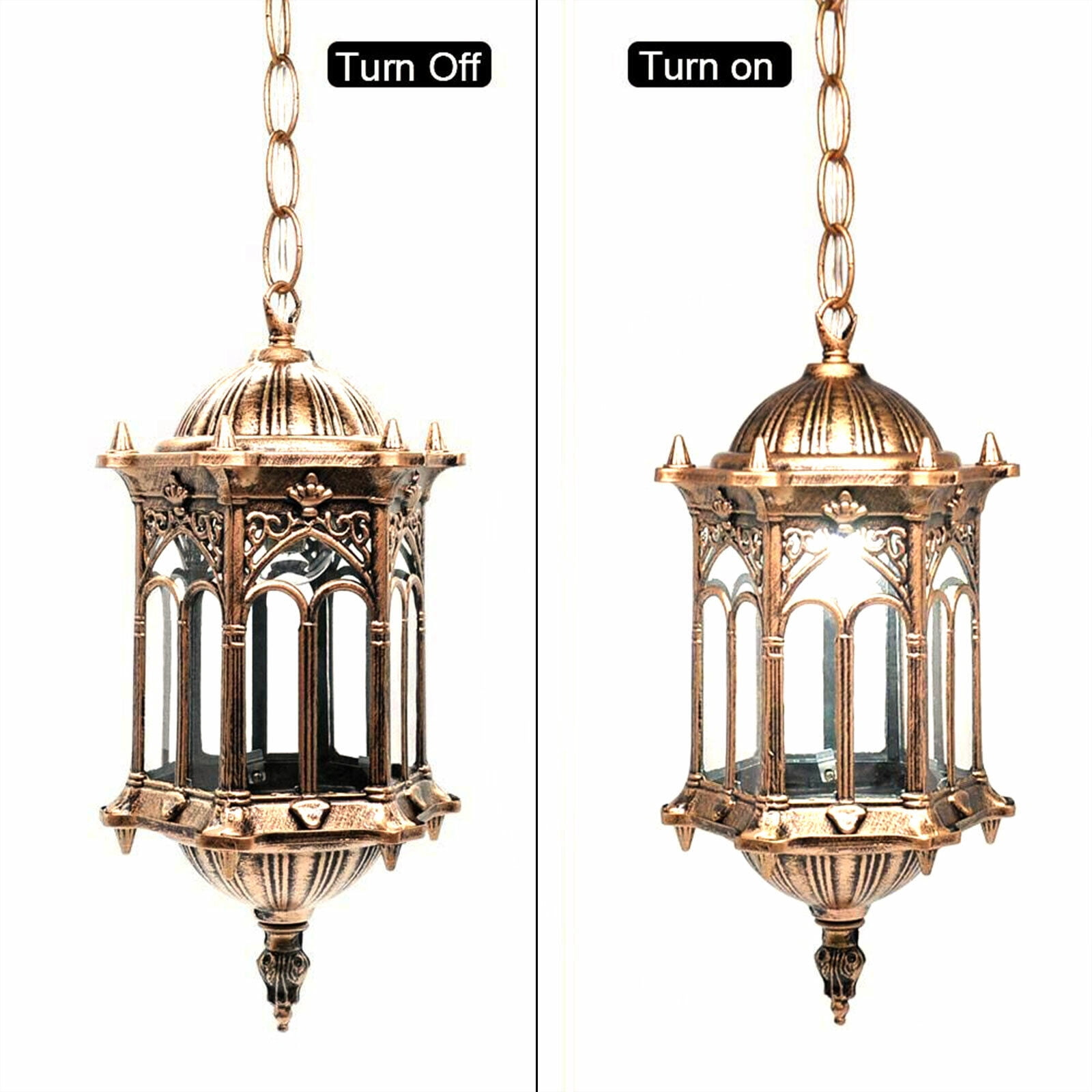 Miumaeov Vintage Ceiling Light Outdoor Yard Exterior Wall Lantern Pendant Lighting Fixture Hanging Lamp Waterproof