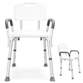thumbnail image 1 of Seven Mine Silla para Baño Adulto Mayor 4 en 1 Antideslizante | Banco Ducha con Respaldo y Brazos Desmontables,Confortable, Altura Ajustable 43–56 cm, Aluminio Ligero Soporta 130 kg Blanca, 1 of 13