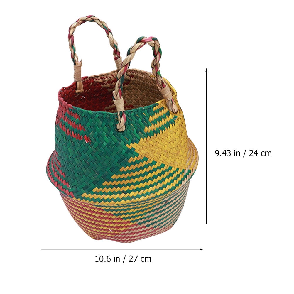 Portable Woven Basket Woven Storage Basket Laundry Basket Clothes ...
