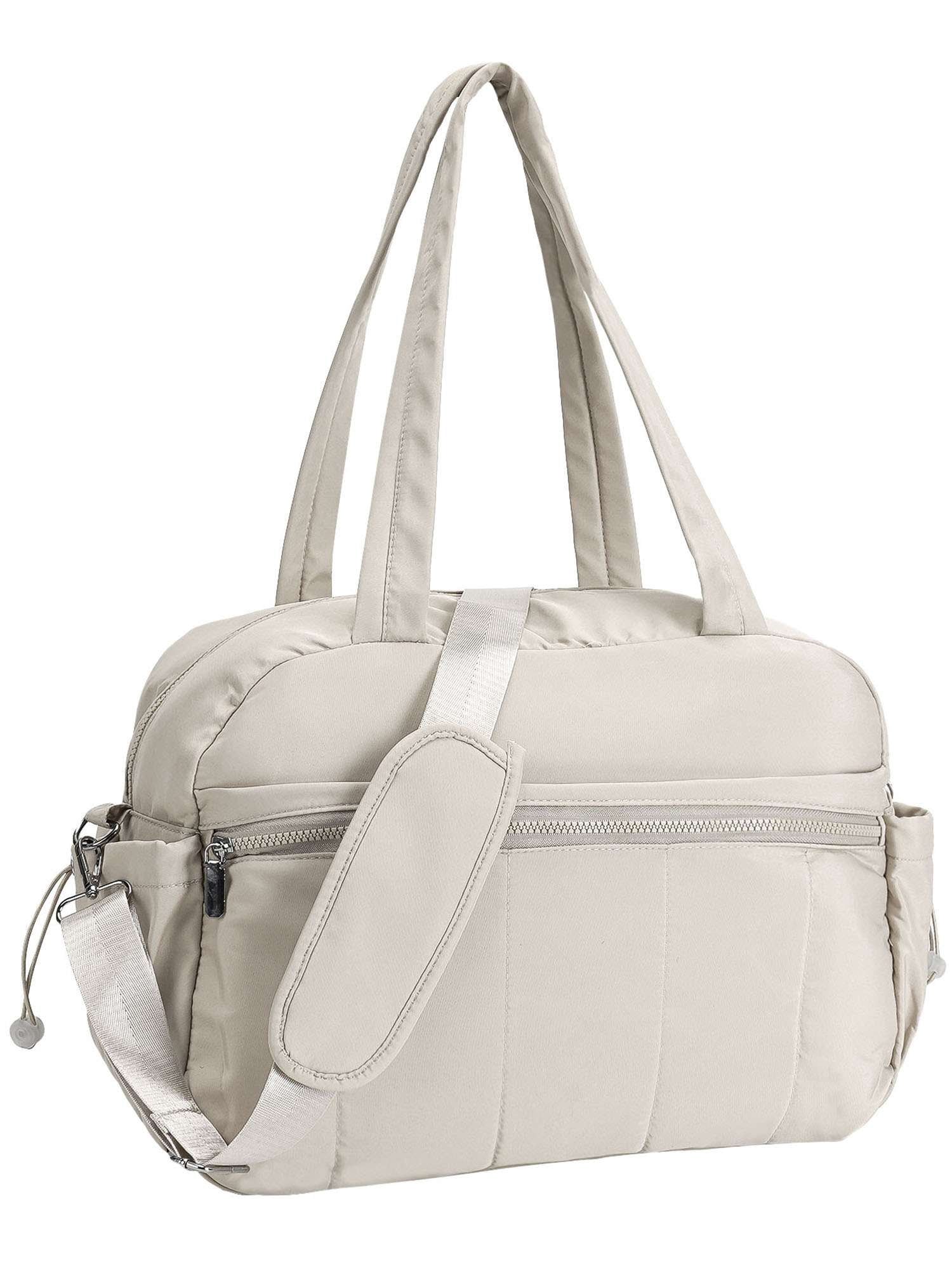Deago Gym Bag for Women Travel Duffle Tote Bag with Wet Pocket Water Resistant Carry on Weekender Overnight Bag for Trips Sport (White)