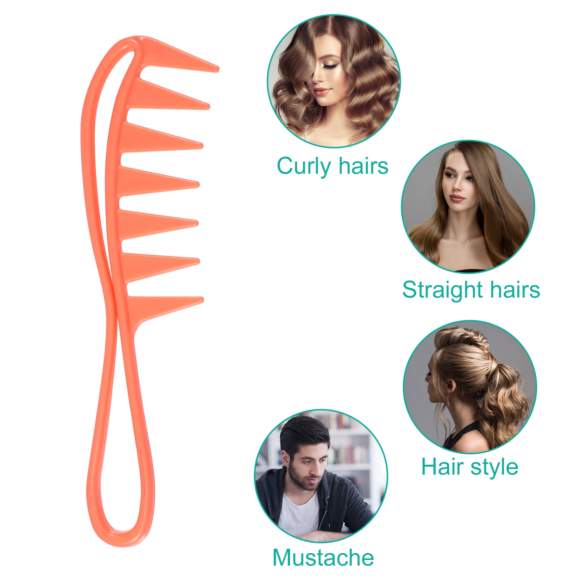 Unique Bargains 3 Pcs Hair Comb Wide Tooth Anti Static Detangling Comb for Wet and Dry Pink