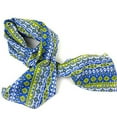 thumbnail image 2 of Blue and Green Glyph Cotton Scarf, 2 of 2