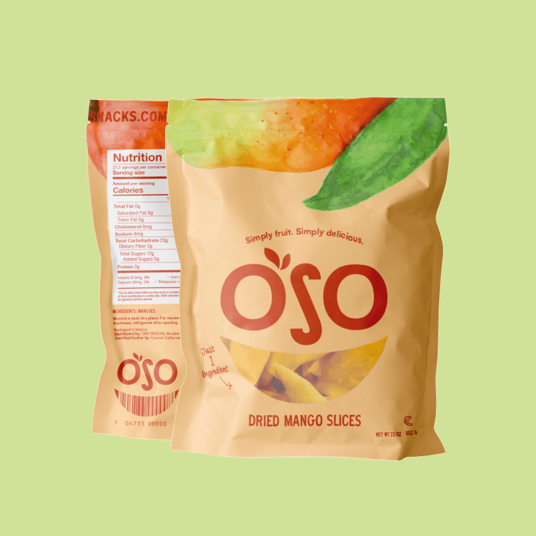 Oso Snacks Dried Mango, Large Halves, 23 oz, No Sugar Added, No Preservatives, Non-GMO
