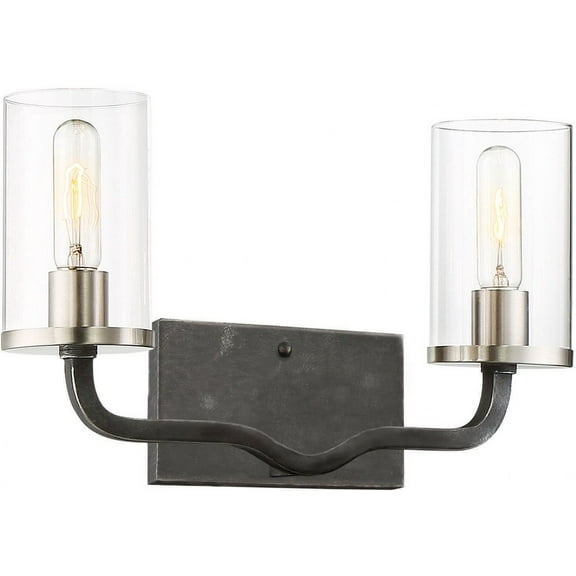 Sherwood 2 - Light Iron Black/Brushed Nickel Mixedmetals Wall Sconce