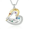 thumbnail image 2 of Mementos Personalized  Brass Family Necklace for Women (Mother) with 5 Birthstones and Names, 2 of 5