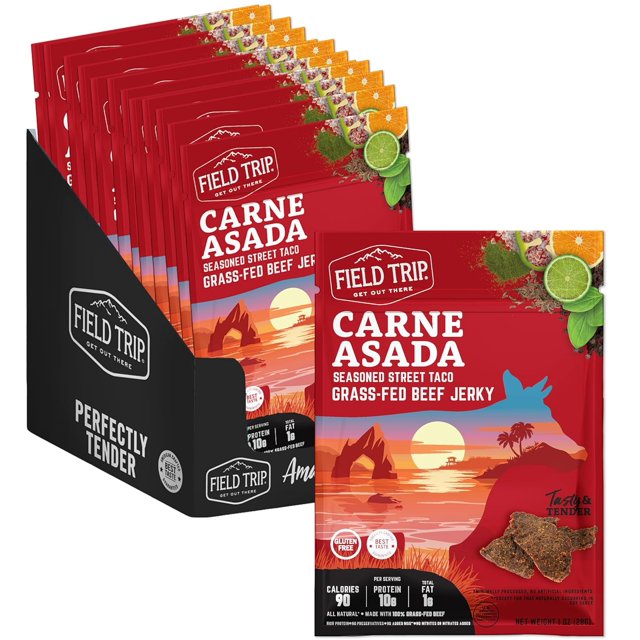 Beef Jerky | Gluten Free Jerky, Low Carb, Healthy High Protein Snacks With No Nitrates, Made With All Natural Ingredients | Everything Bagel | 1oz Bags, 12 Pack