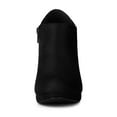 thumbnail image 2 of BLISSFUL STEP Women's Ankle Boots Faux Suede Round Toe Block High Heel Side Zipper Shoes Black 5.5, 2 of 8