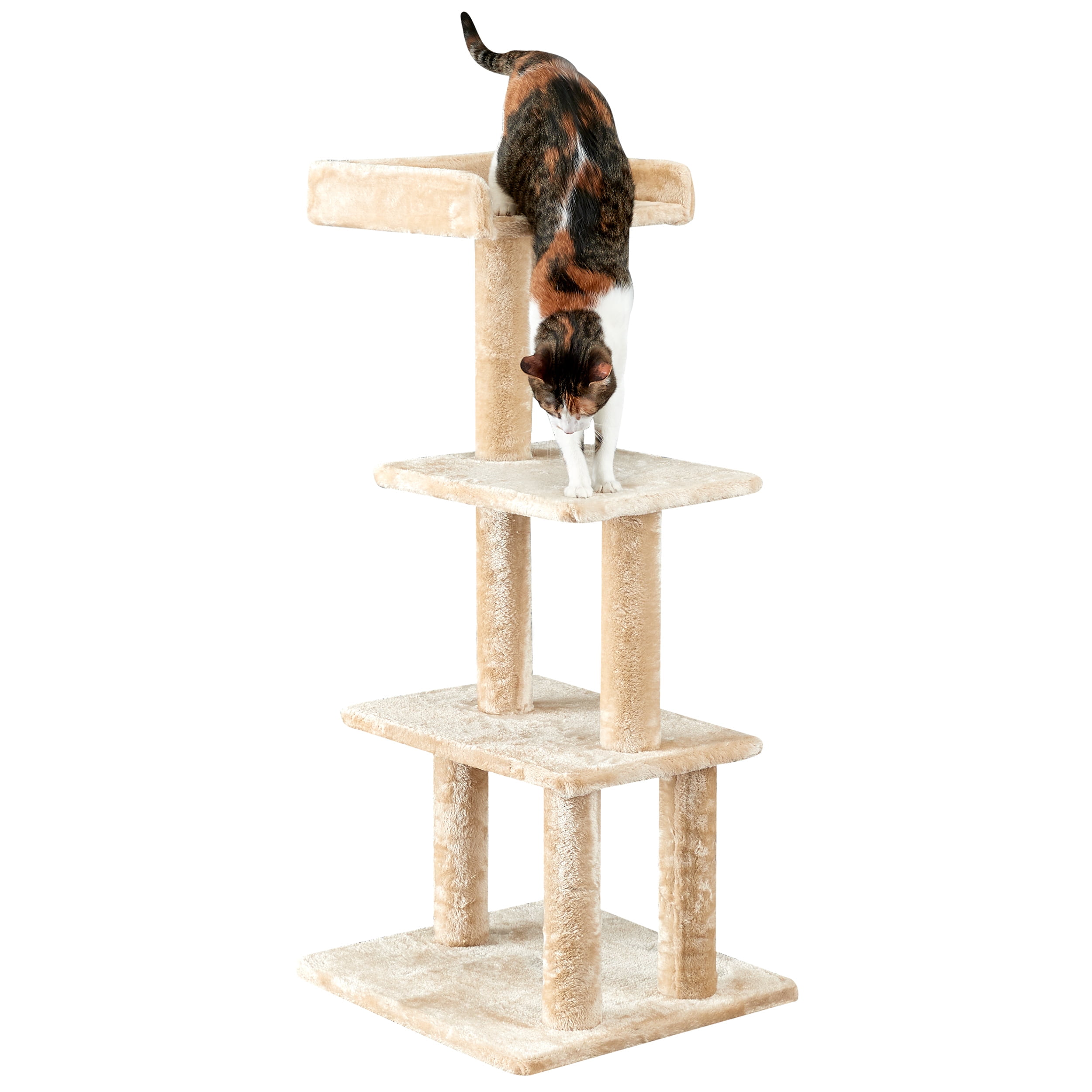 Two by Two Albany - Beige Scratching Post Cat Furniture - 44.1 in. Tall