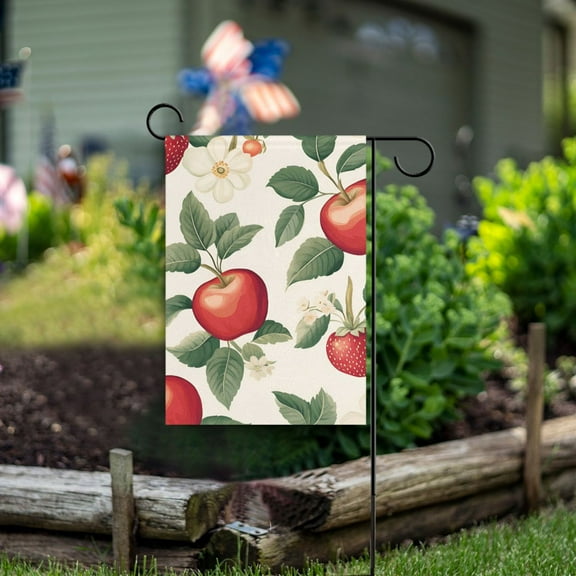 Yayeee Garden Flag 12" x 18" Double Sided Outdoor Yard Lawn Holiday Decorations, Apples Flower Pattern