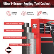 SEIZEEN 5-Drawer Tool Chest,Tool Cabinet on Wheels with Keyed Locking System and Drawer Liners, Tool Chest with Link Buckle for Warehouse and Garage