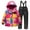 01 Black, variant on Hicidod Kids Heated Snowsuit Hooded Fashion Prined Ski Jacket And Pant Set Winter Warm Toddler Waterproof Outdoor Heating Ski Suit