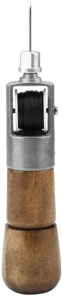 ABCISI Leather Sewing Awl Hand Stitcher with Craft Accessories Set, Hand Awl Tool, 2 Sizes Needles and Wrench for Quick Belt Repair lockstitch, DIY Craft, Leather, Heavy Fabric, Canvas, Bags
